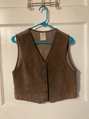 Old Navy Brown Suede Button-Front Women's Vest